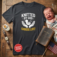 Load image into Gallery viewer, CHOOSE LIFE: Knitted By God Christian Tee