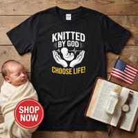 Load image into Gallery viewer, CHOOSE LIFE: Knitted By God Christian Tee