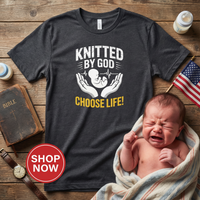 Load image into Gallery viewer, CHOOSE LIFE: Knitted By God Christian Tee