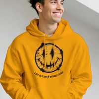 Load image into Gallery viewer, Life Is Scary Without Jesus (Gold Hoodie)