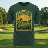 Load image into Gallery viewer, "The Back Nine Belongs to God - Finish Strong" Christian Tee
