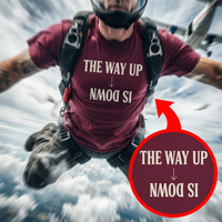 Load image into Gallery viewer, The Way Up Is Down: Matthew 23:12 Christian Tee