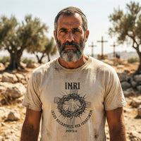 Load image into Gallery viewer, Jesus Nazarenus, Rex Iudaeorum: John 19:19 Christian Tee