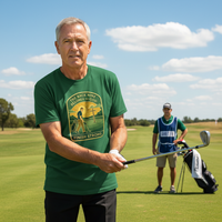 Load image into Gallery viewer, "The Back Nine Belongs to God - Finish Strong" Christian Tee